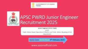 APSC PWRD Junior Engineer Recruitment 2025