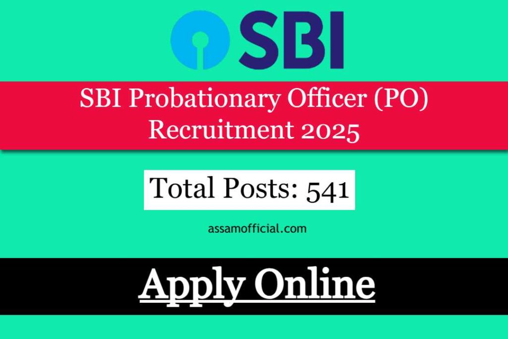 SBI PO 541 Posts Recruitment 2025, Apply Link