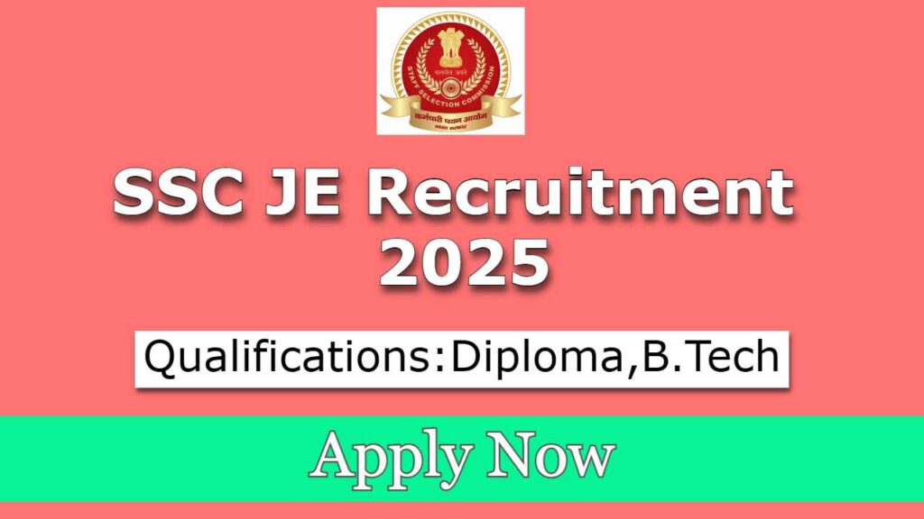 SSC JE Total 1340 Recruitment 2025